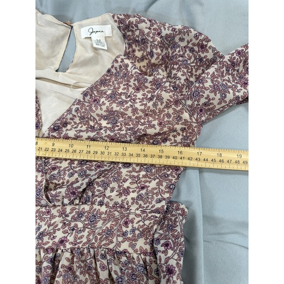 Japna Dress Womens Medium Purple Floral Boho Long Sleeve Deep V Waist Tie India - Picture 8 of 10